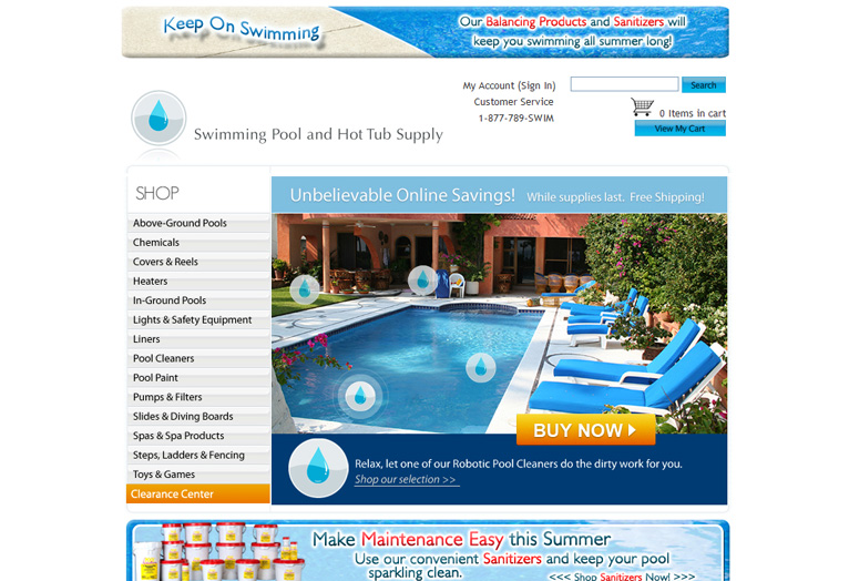 Swimming Pool and Hot Tub Supply - Website