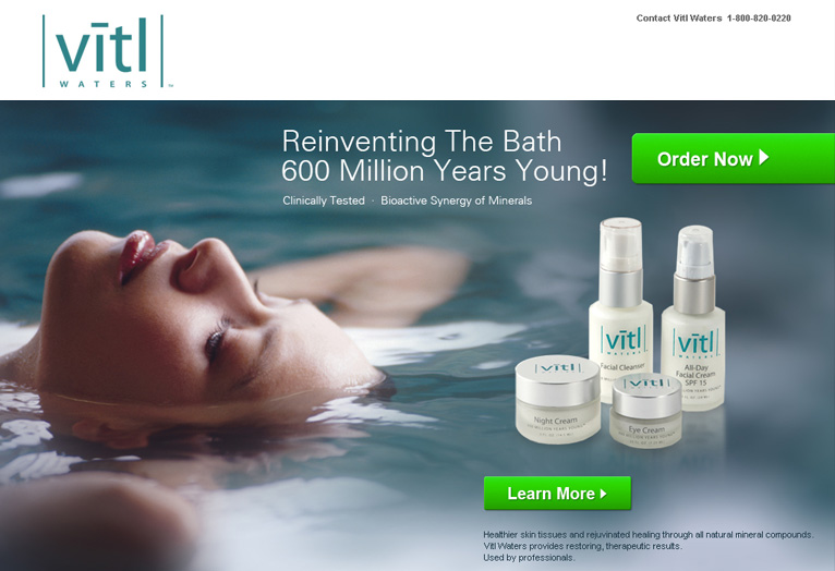 VITL Waters - Website design